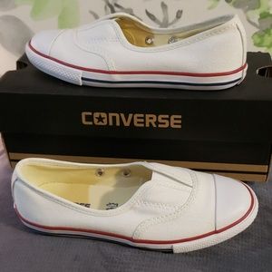 Youth Converse White/Natura Slip-on 'Ballet Flats'